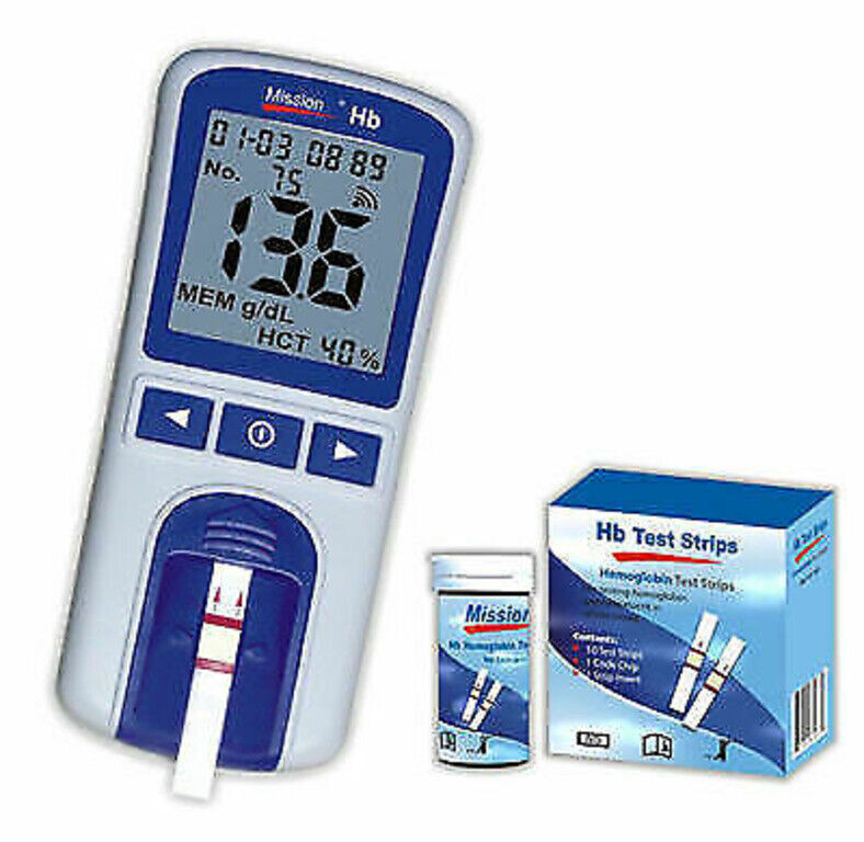 Mission Digital Hb Hemoglobin Testing Meter with 60 Test Strips FREE DELIVERY