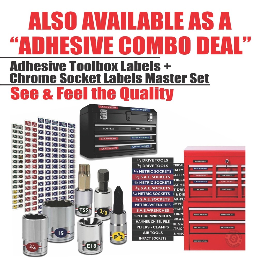 2 PACK TOOL BOX LABELS all Chest & Boxes - Storage Cabinets (Green)