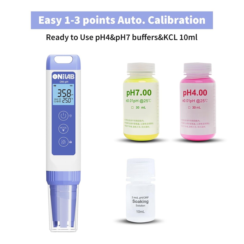 Digital pH Meter,0.01pH High Accuracy Pen Type pH Tester Kit,Waterproof, Auto...