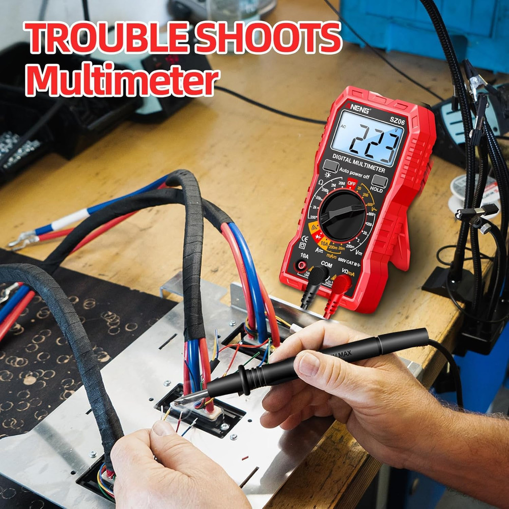 Digital Multimeter Tester Measures AC/DC Voltage,Dc Current Ohm Amp Meter,Profes