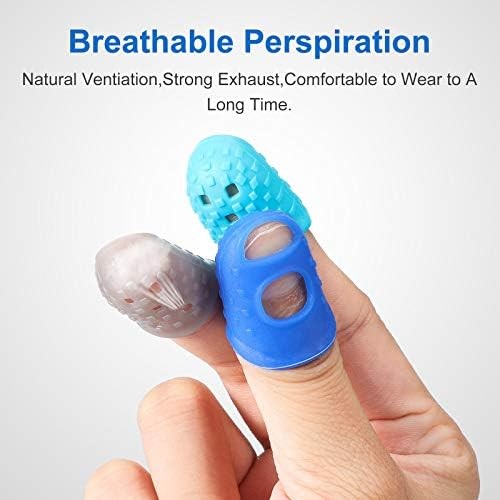 Zonon 20 Pieces Rubber Thimble Large, Medium, Small, X-Large, X-Small, Blue