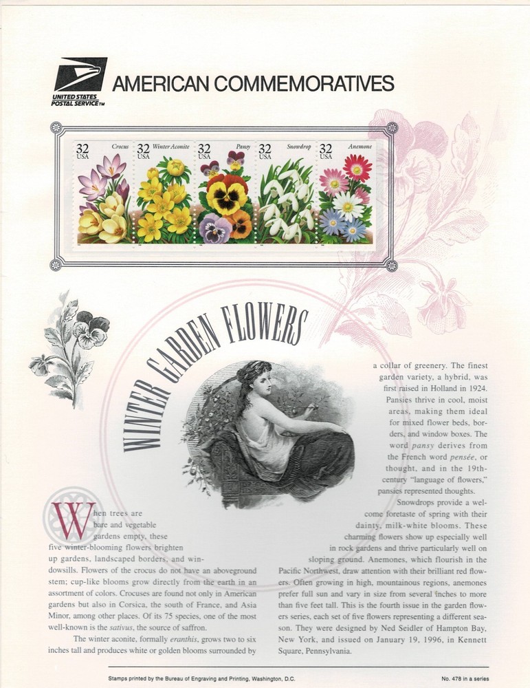 USPS Commemorative Stamp Panels USPS 1996