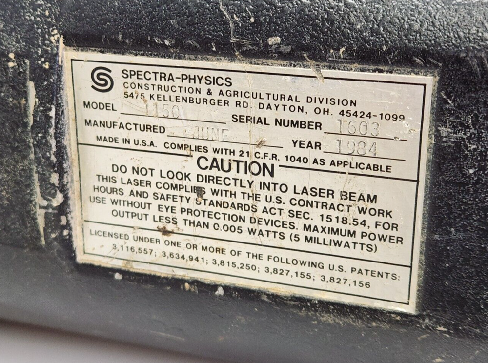 Spectra-Physics Laserplane Dialgrade Model 1150 Pipe Laser, Case, AS-IS Untested