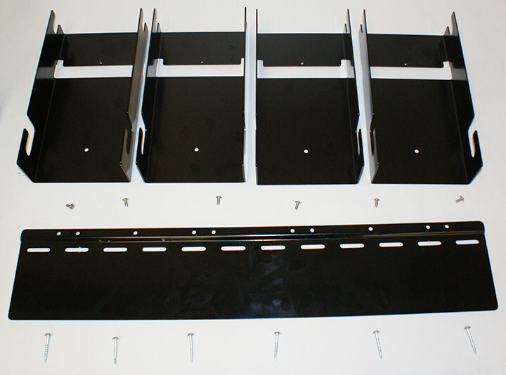 24" WALL HANGING BRACKET SYSTEM FOR 6" TF GRAVITY BINS, BLACK, WALL MOUNT