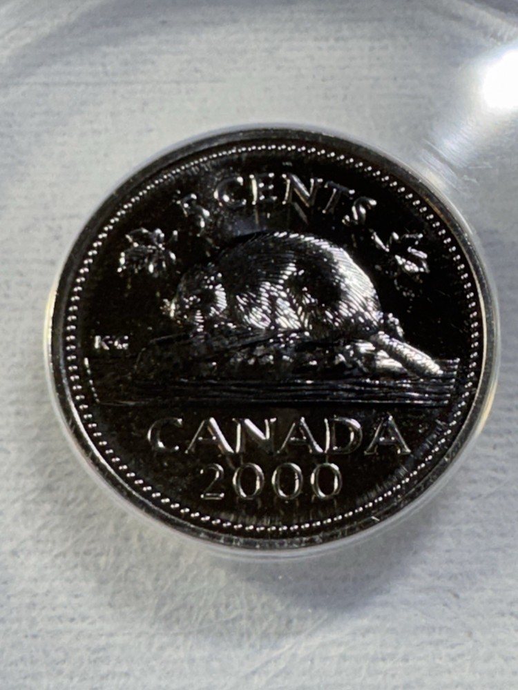 2000-W Canada 5 Cents Graded MS 68 by ANACS