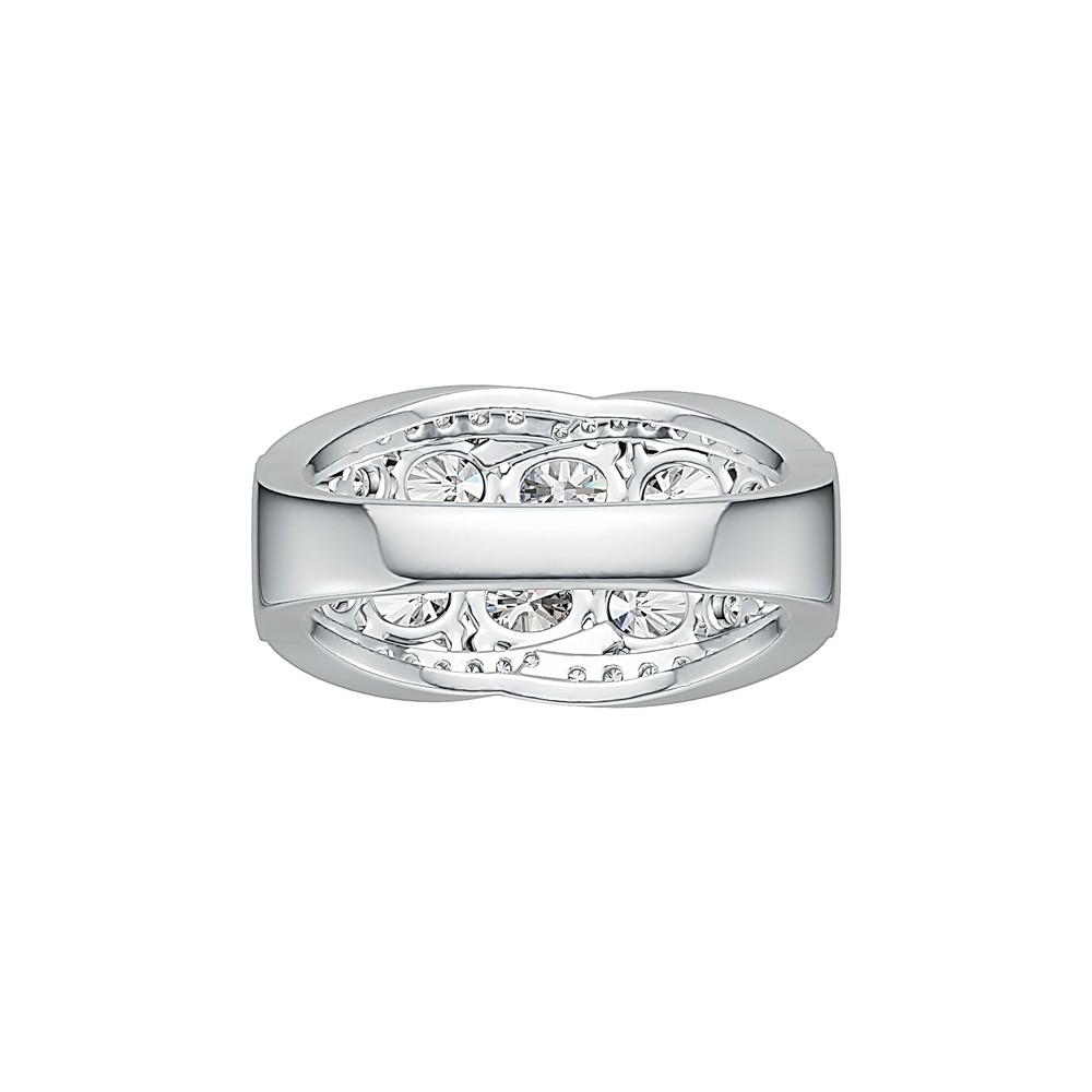 Sterling Silver Semi Mount Ring Setting Oval OV 5X4mm with White Topaz