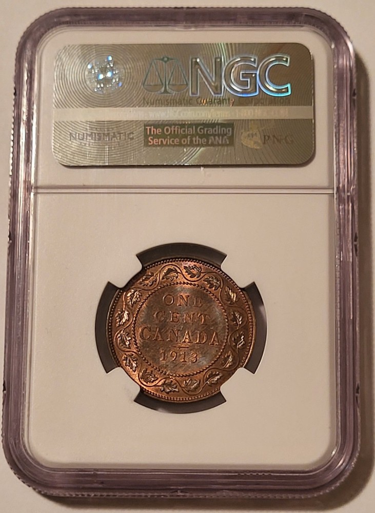 Canada George V 1913 Large Cent MS64 BN NGC
