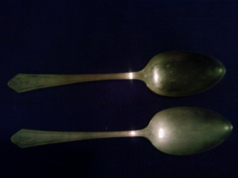 Antique German Nickel Serving Spoons