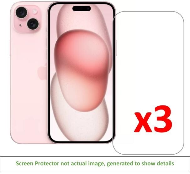 3x iPhone 16 Plus Screen Protector w/ cloth