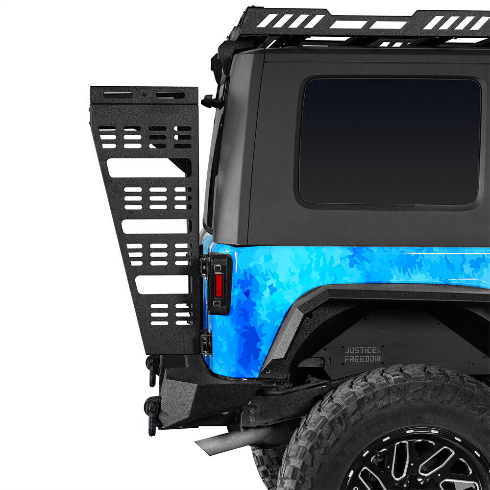 Hooke Road Tailgate Basket Rear Cargo Rack w/ Hinge for 07-18 Jeep Wrangler JK