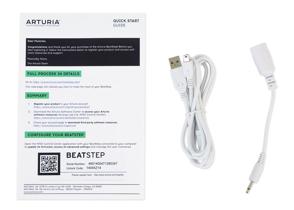 Arturia BeatStep 16-Step Analog Sequencer Midi USB DJ Pad Controller + Speaker