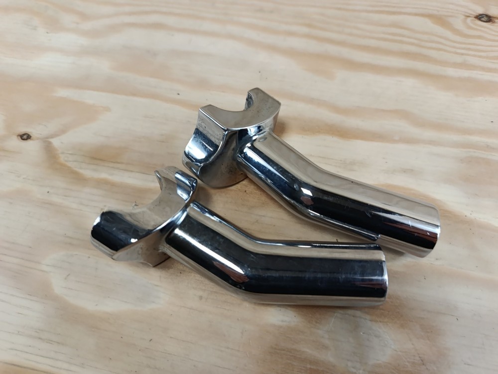 (K) CHROME 4" PULLBACK RISERS FOR 1" HANDLEBARS HARLEY DAVIDSON
