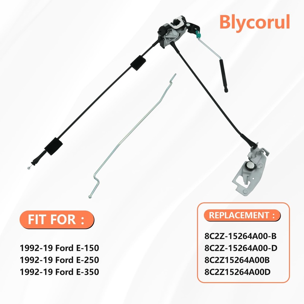 Blycorul Side Door Latch Assembly with Cable & Rod, Right