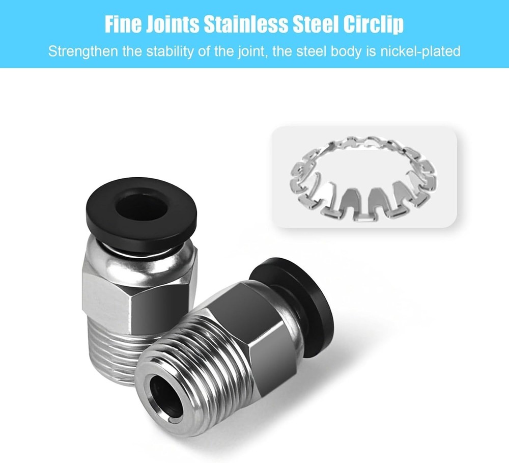 10PCS PC4-M10 Pneumatic Fitting Bowden Coupler PTFE for Ender 3 V2 E3D Printer 3