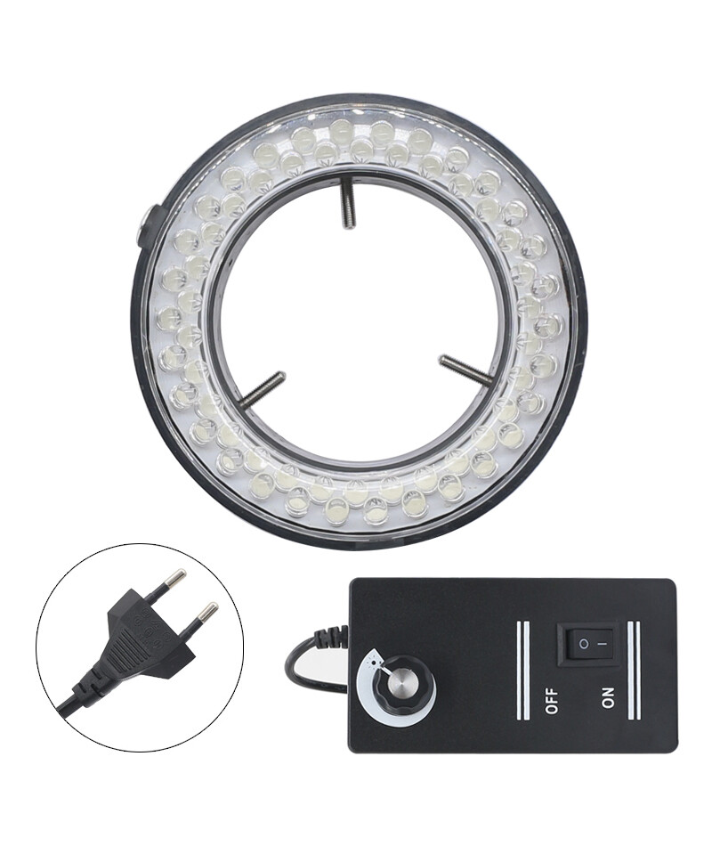 110V-240V 60 LED Purple UV Light Source Microscope Ring Light Lamp Illuminator