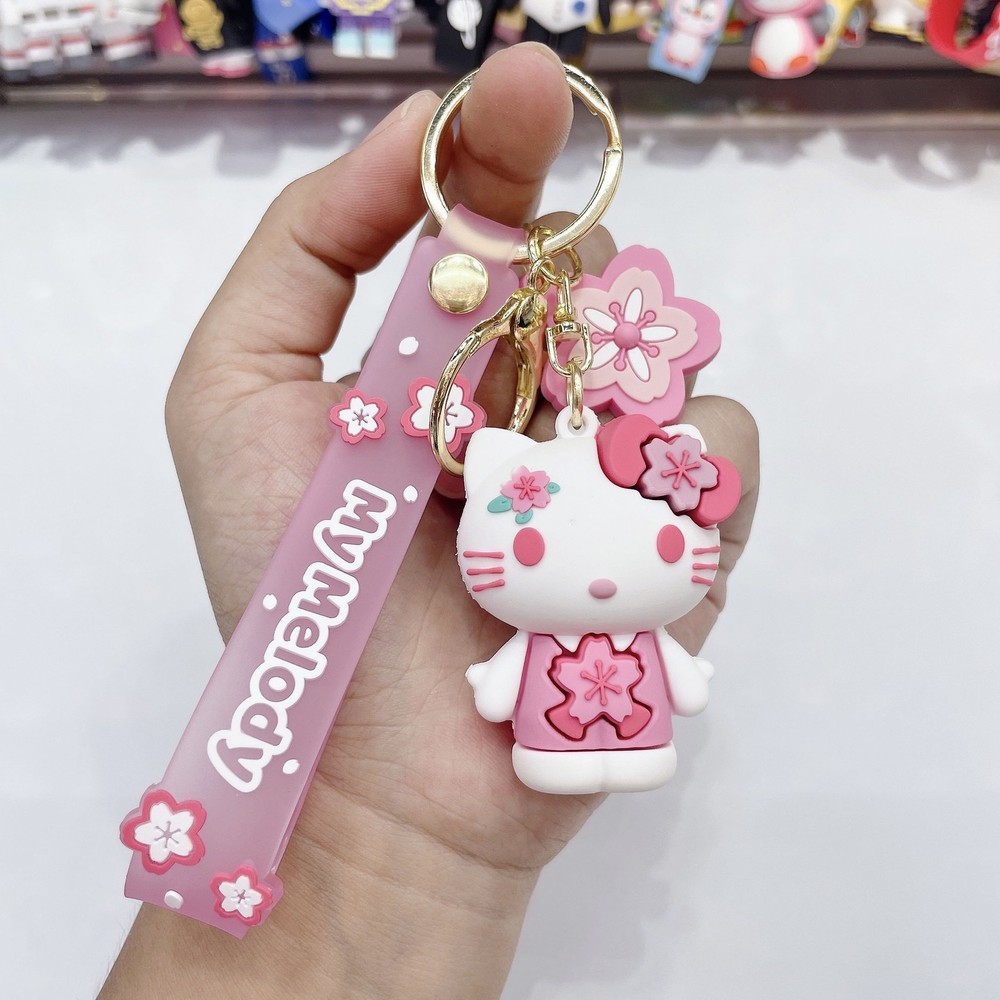 5PCS Cinnamoroll Cartoon Keychains Backpack Key Chain Charms Accessorie