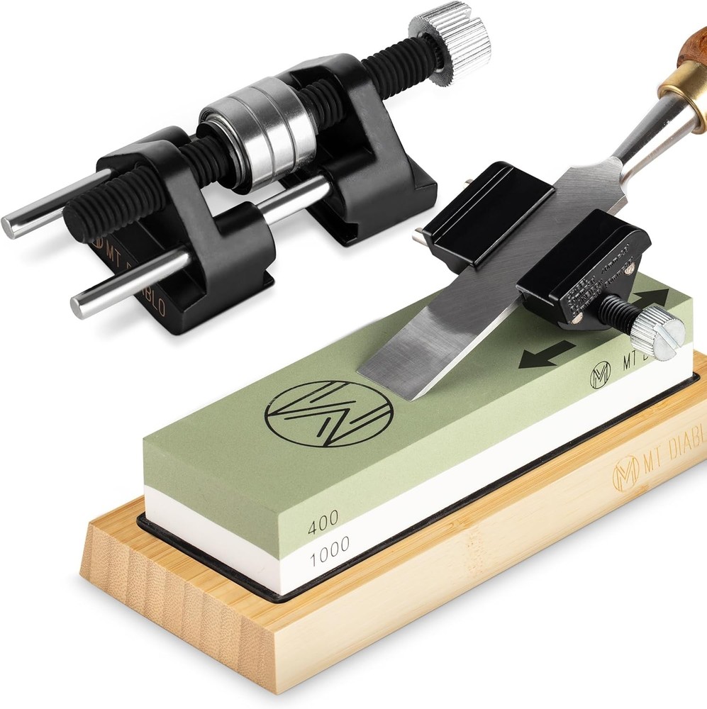 Mt Diablo Chisel Sharpening Kit - Precision Honing Guide for Black and Chrome
