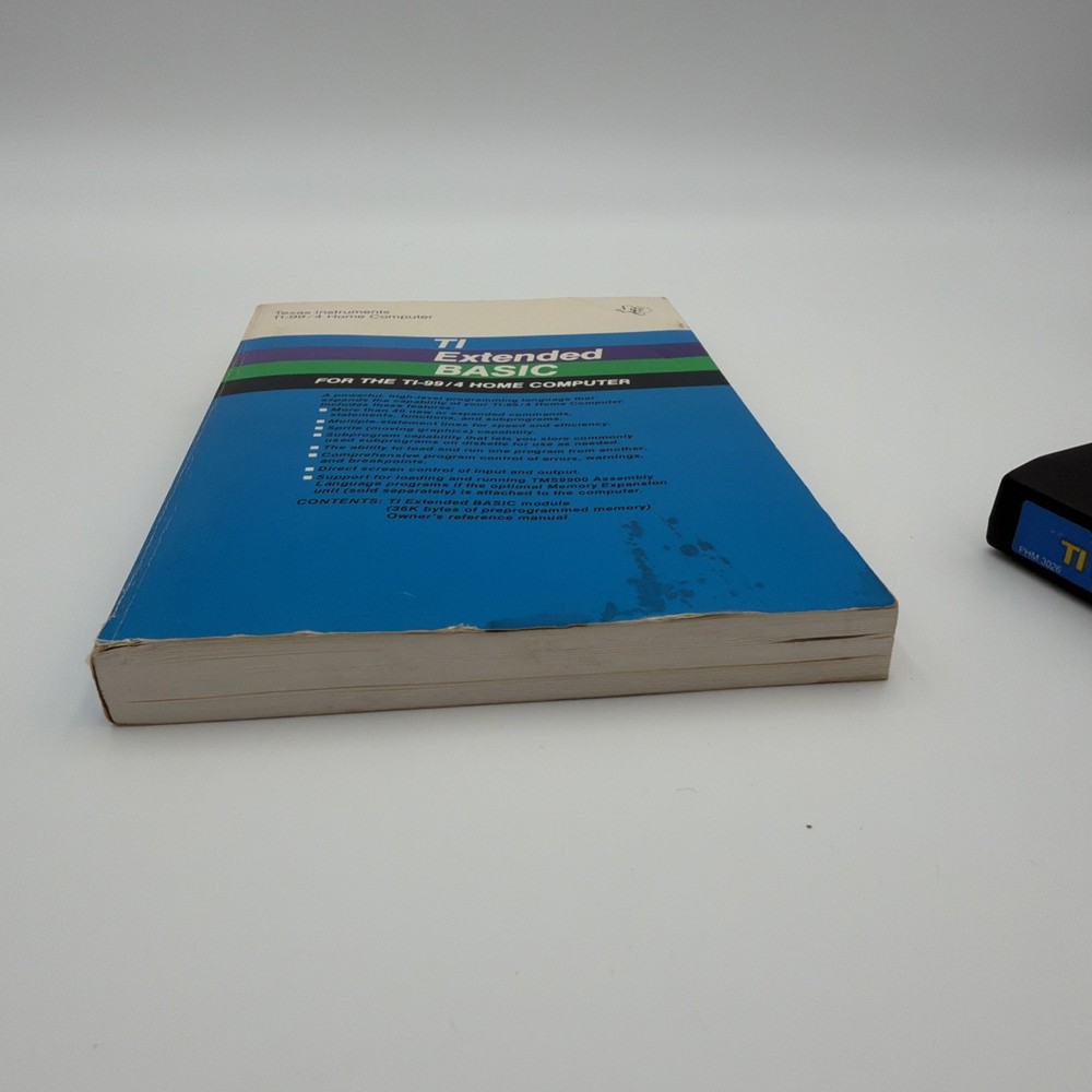 TI-99/4A Extended BASIC PHM 3026 Cartridge w/ Manual Tested