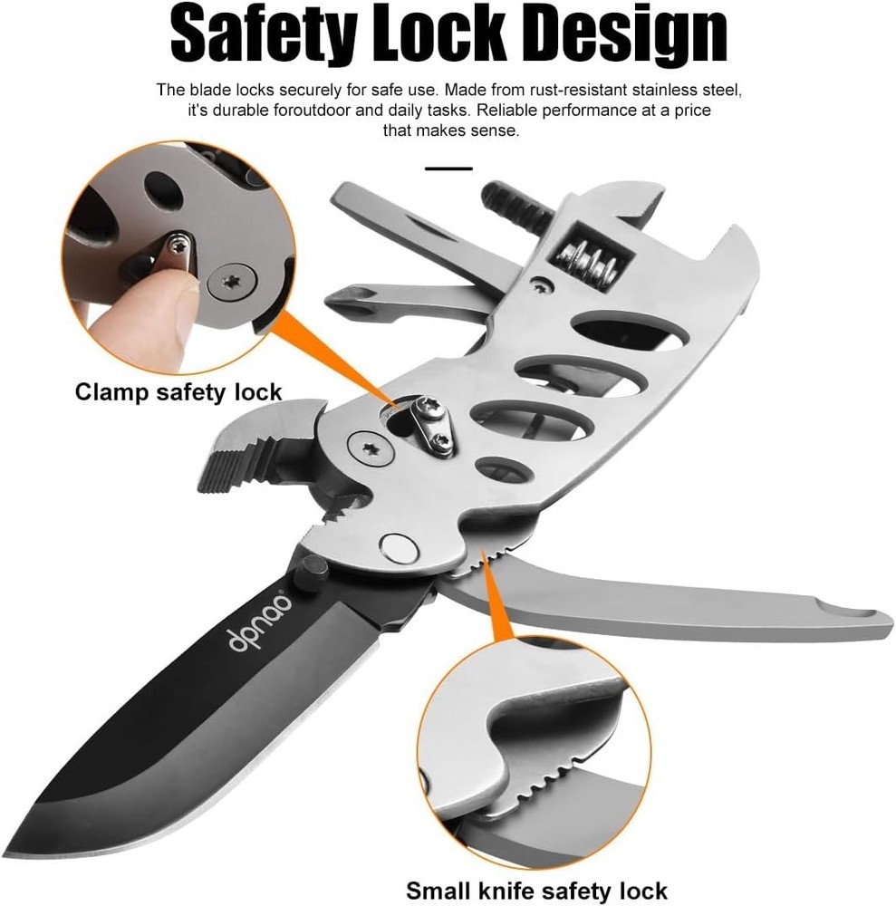 Multitool Wrench With 7 Tools/Pliers/Wire Cutter/Flat Screwdriver/Phillips Sc...