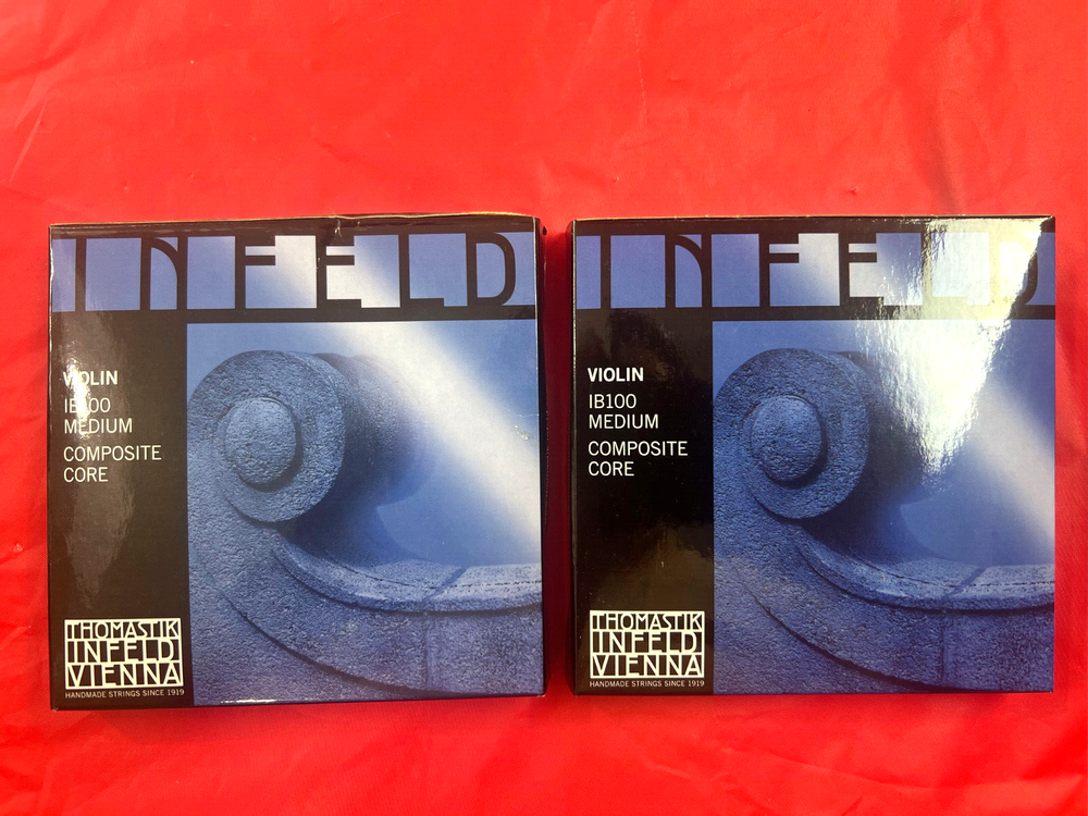 2 x 100% Authentic Thomastik Infeld BLUE Violin String Set 4/4 Removable E Ball