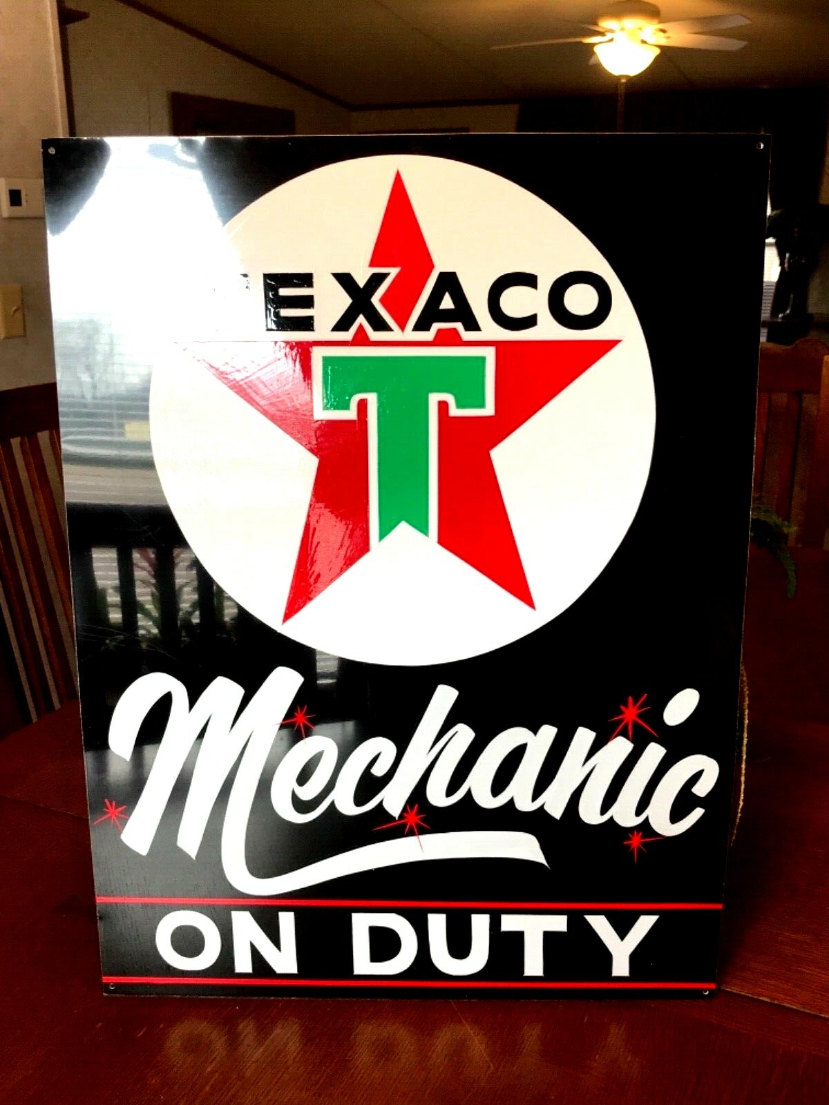 Original PAINTED 24" VINTAGE TEXACO MOTOR OIL SIGN GASOLINE GAS STATION PUMP