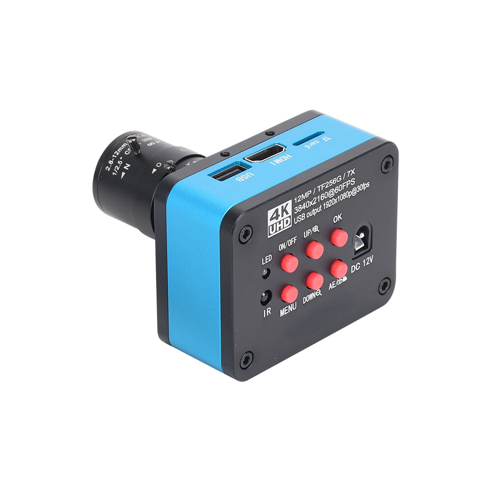 4K Digital Microscope with 2.8-12mm IRIS Focus Lens USB HDMI Microscope Camera