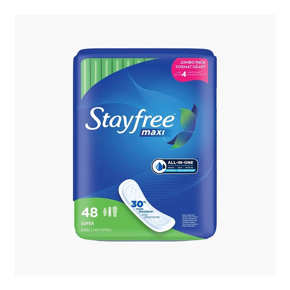 Stayfree Maxi Pads Super - 48 count