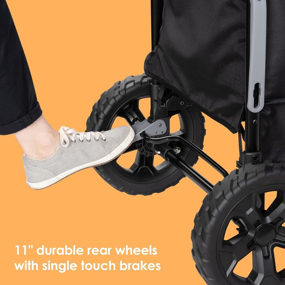 Foldable Stroller Wagon for Children with Adjustable Handle and Storage Basket