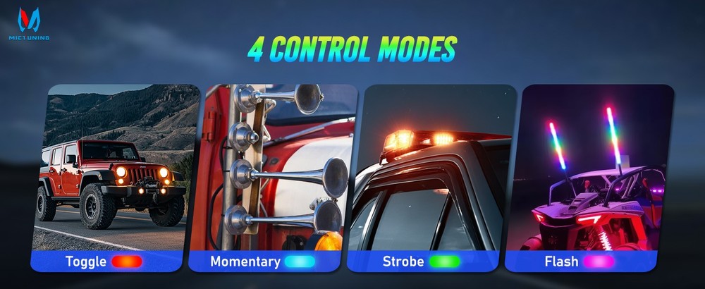 MICTUNING MS600 Wireless 6 Gang LED Touch Switch Panel Slim Circuit Relay System