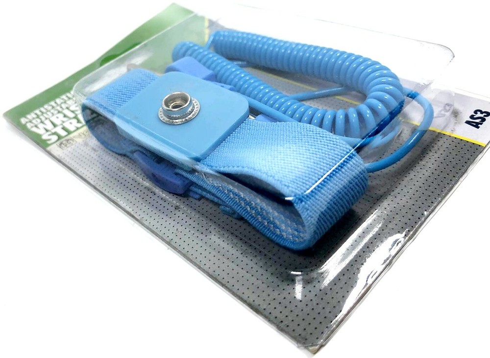 Velleman AS3 Anti-Static Adjustable Elastic Wrist Strap, Blue
