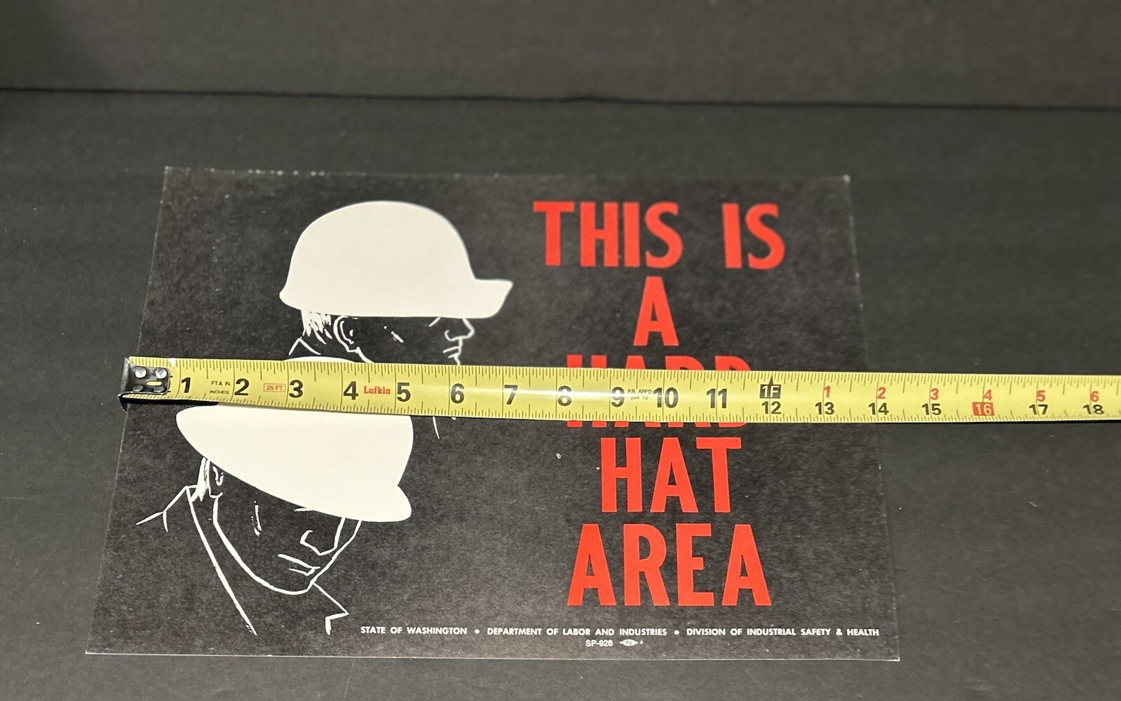 Vintage This Is A Hard Hat Area Safety Paper Sign Lot Of 2