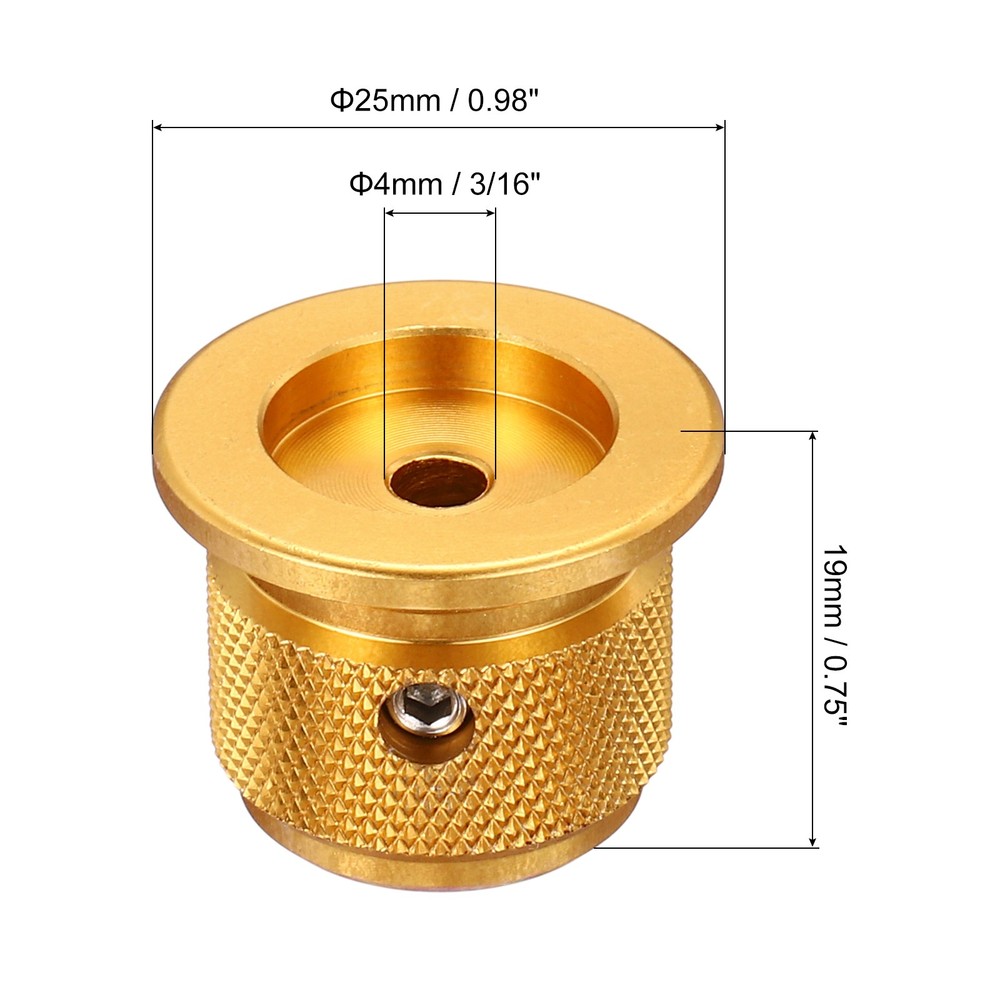 4 Pcs Aluminium Potentiometer Knobs, 3/16" (4mm), 3/4" Gold