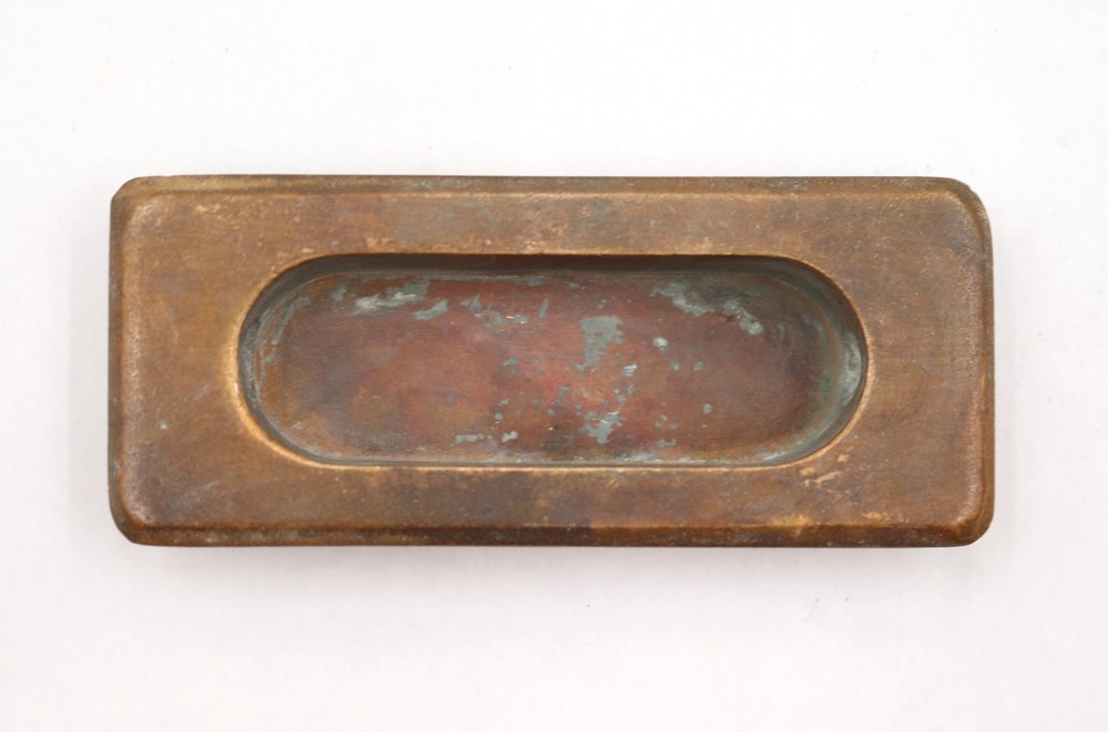 Vintage Rectangular 3.25 in. Brass Window Sash Lift