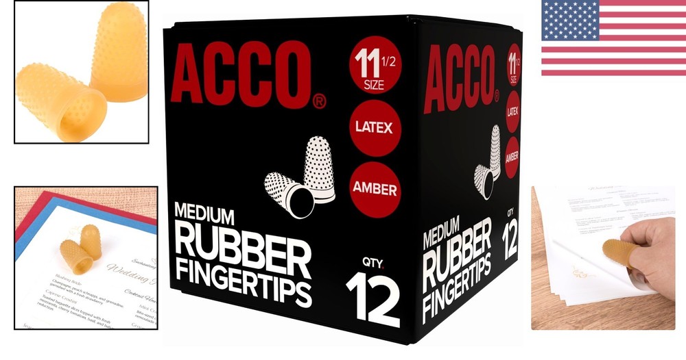 Textured Grip Rubber Finger Tips, 12 Pack Size 11.5 - Easy Handling Solution