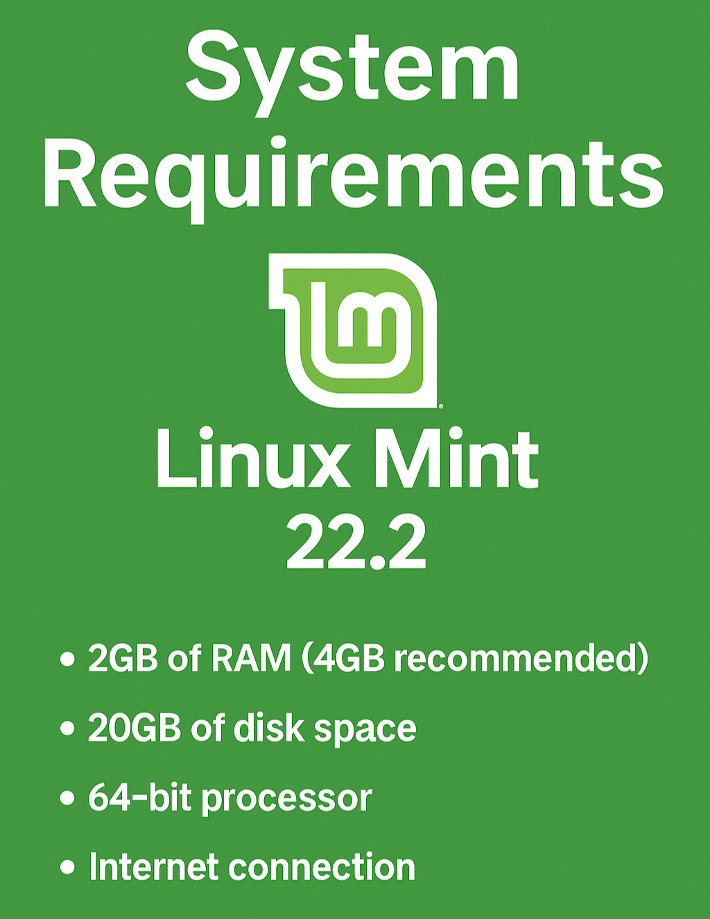 Linux Mint 22.2 3-in-1 Bootable USB (Cinnamon + MATE + Xfce) 64-bit Linux OS USB