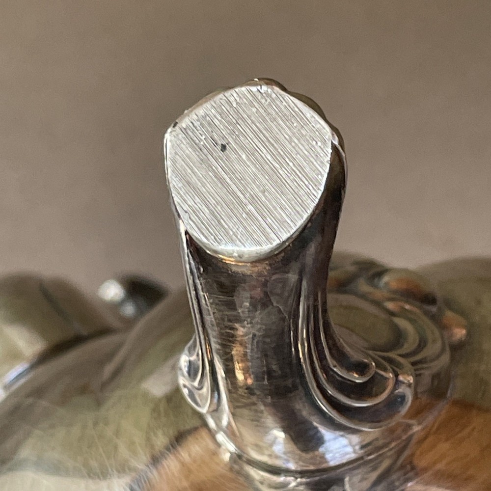 Vintage Silver-Plated Teapot, Oneida Heirloom Melon Pattern 10"