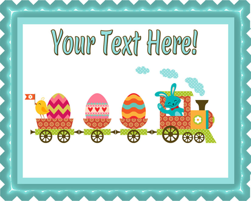 Easter Train - Edible Cake Topper or Cupcake Topper