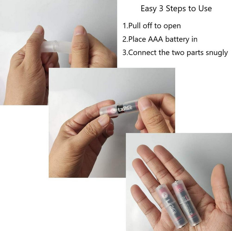 AAA to AA Battery Adapter Converter 8pcs Set