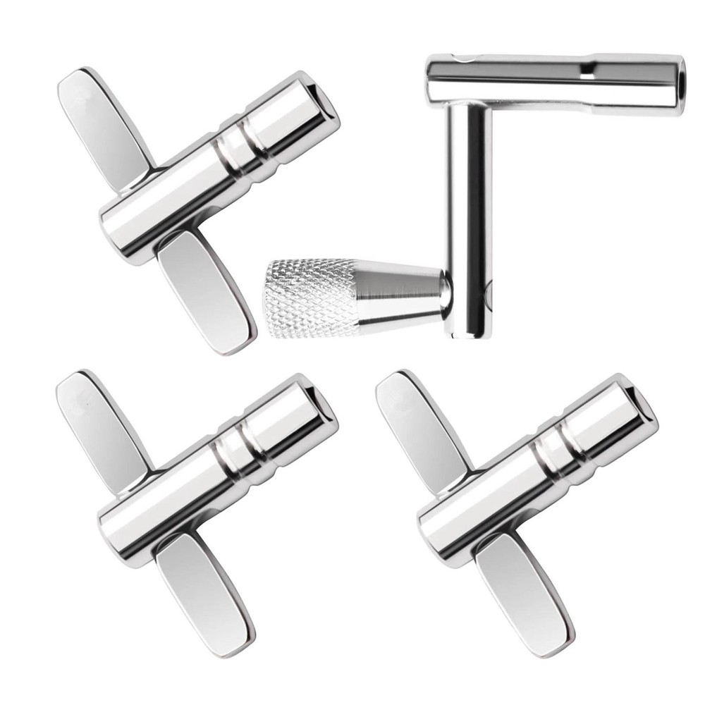 4 Piece Drum Key Set with Continuous Motion Speed Key for Universal Tuning