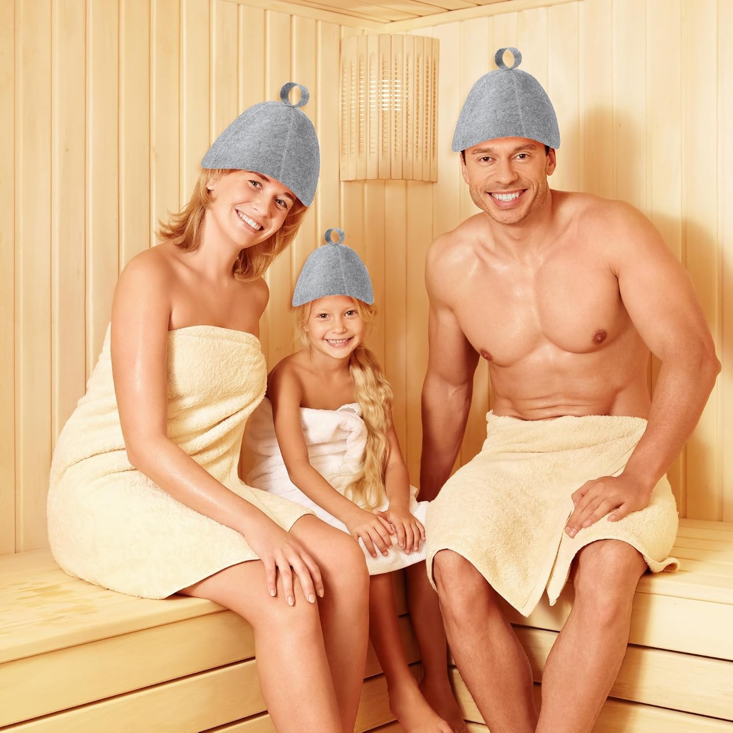 2 Pack Sauna Hat, Wool Felt Sauna Cap Russian Banya Cap Unisex Sauna Hat for Ste