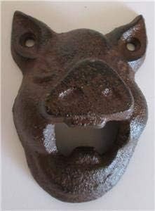 Cast Iron Wall Mounted Bottle Opener Pig Design