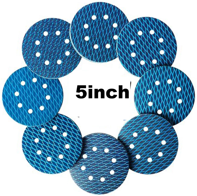 SATC 100PCS 5in 8-Hole Diamond Shape Sanding Disc Hook & Loop Sander 80-600 Grit