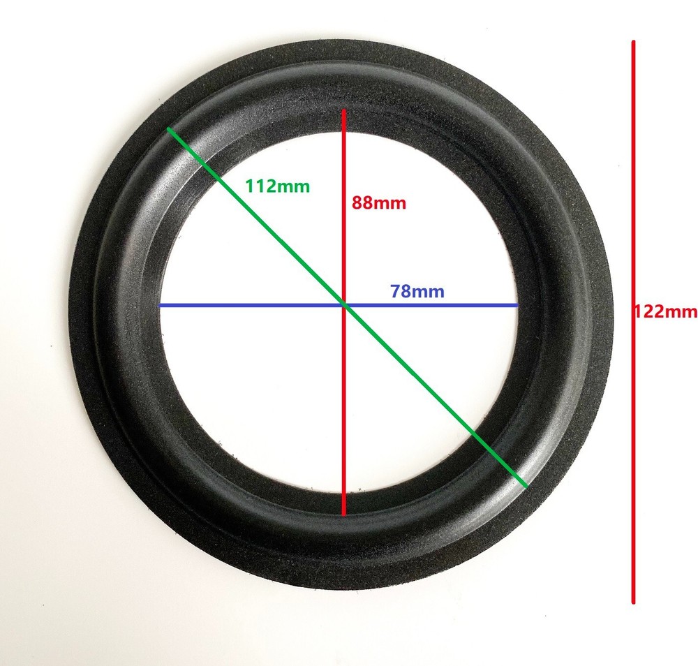 2 Replacement 5" Speaker Foam Surrounds For Philips FB825 Midrange Edge Repair