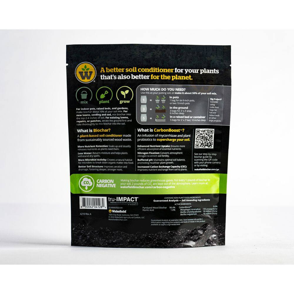 Biochar with Carbonboost, Soil Amendment-2 Qt. Bag