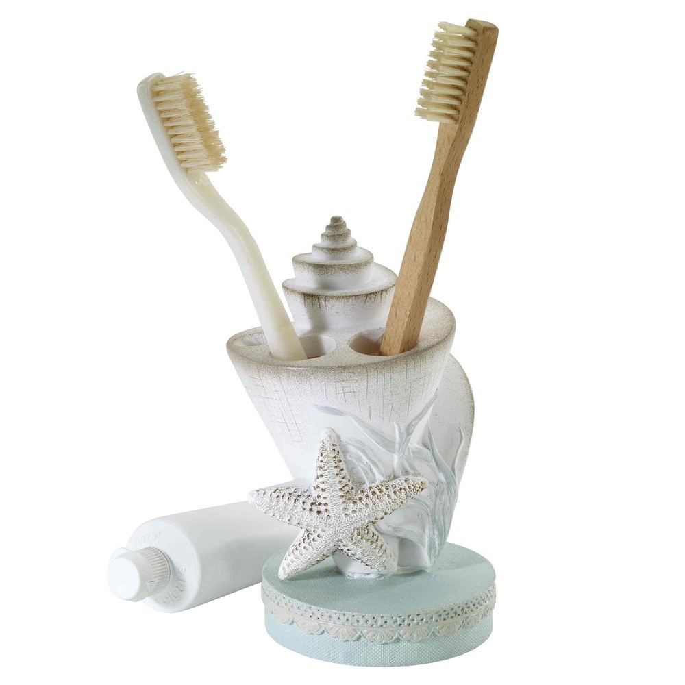 Toothbrush Holder, ic Bathroom Essentials, Ceramic Organizer, White