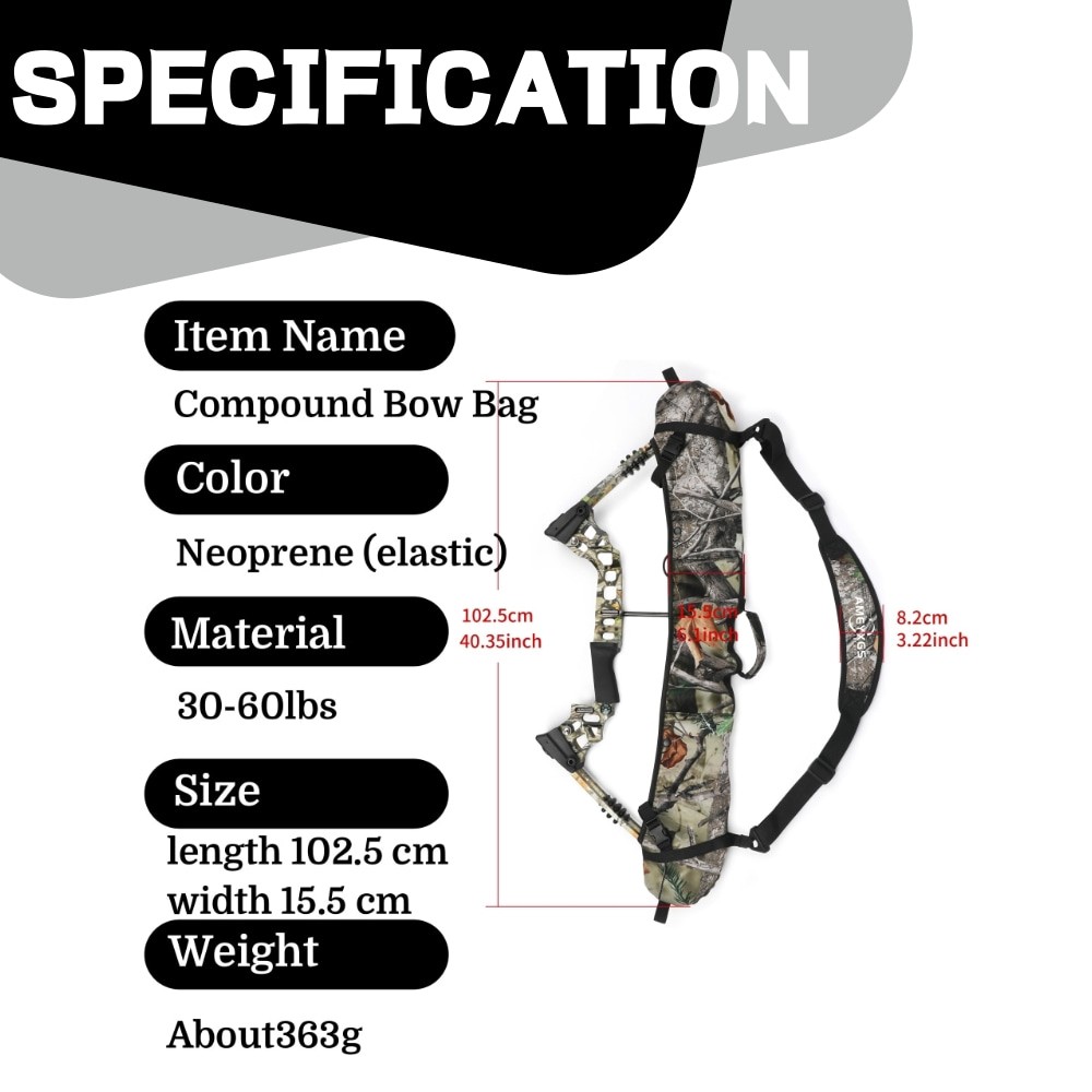 Neoprene Compound Bow Bag Protector Quiver Target Shooting Hunting Archery Train