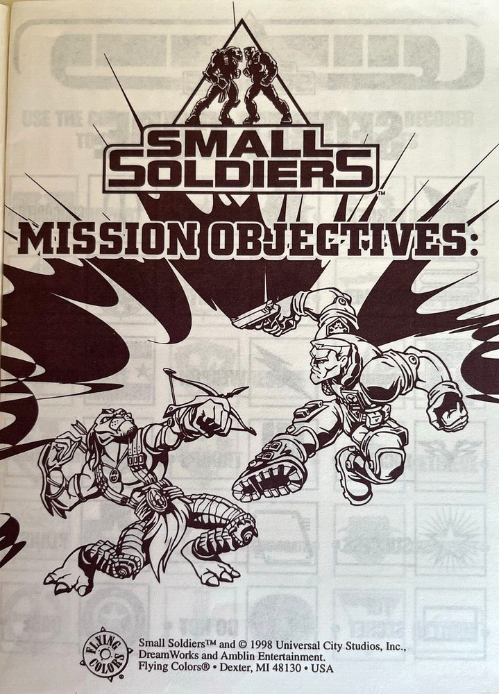 SMALL SOLDIERS MISSION OBJECTIVES: Booklet