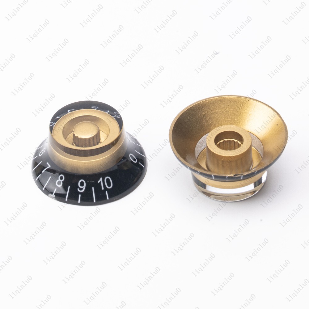 4 Pcs LP Guitar 18 Fine Splines Speed Knobs Top Hat Bell Knobs Fits Les Paul SG