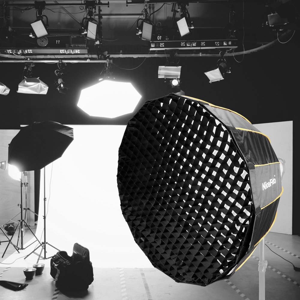US NiceFoto 120cm Quick Set-up Grid Deep Parabolic Folding Softbox Bowens Mount