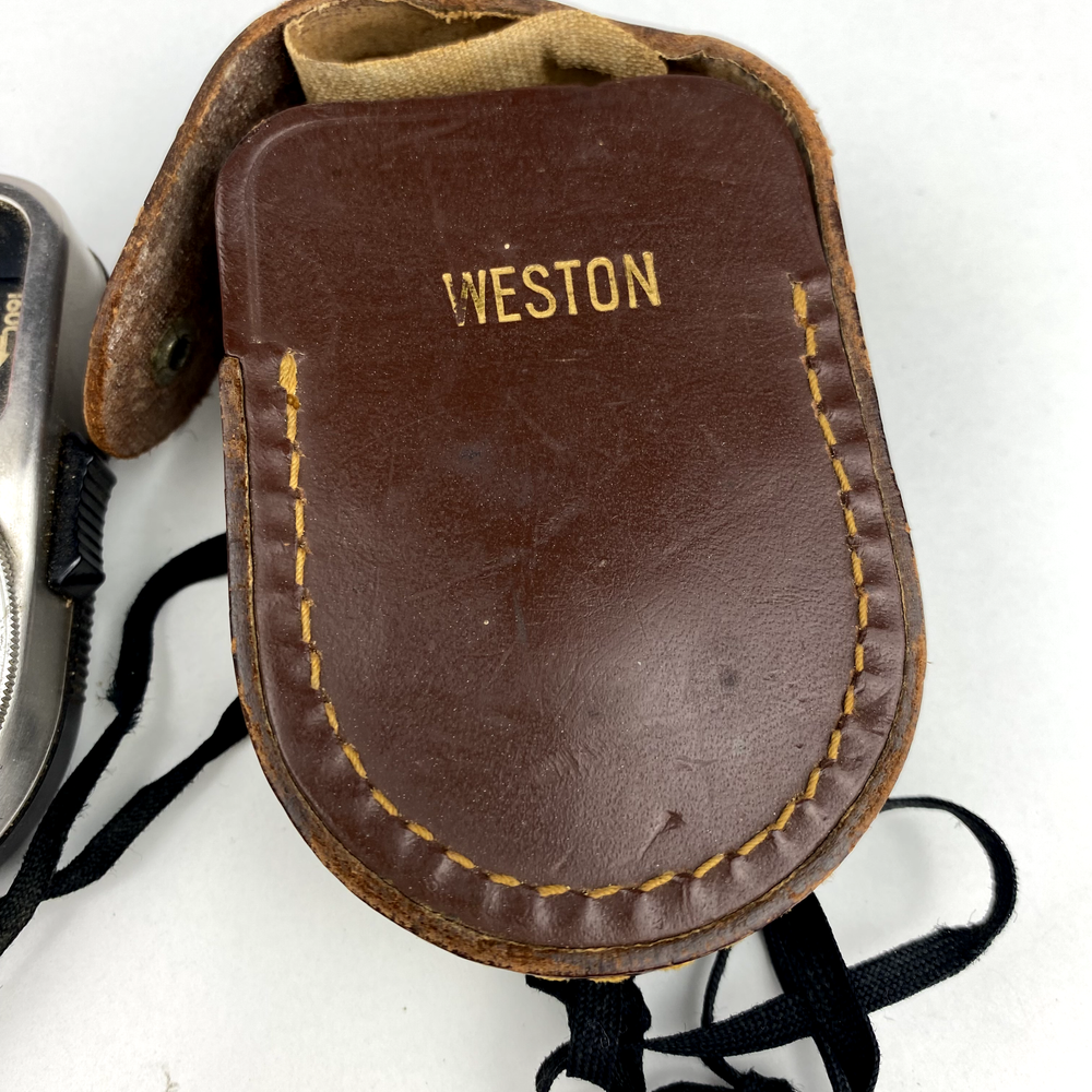 Weston Master Meter Camera Universal Light Exposure 745 Leather Case Strap VTG